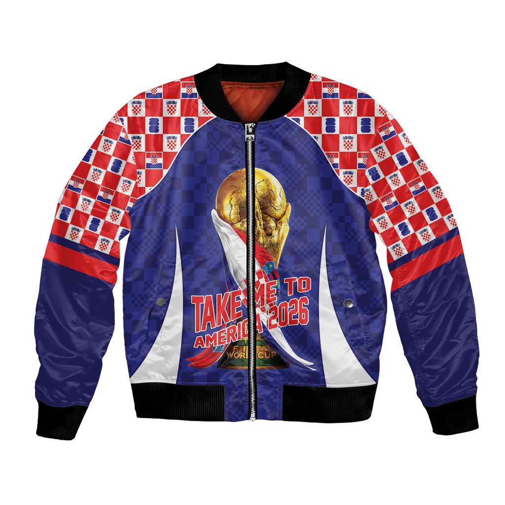 Croatia World Football Personalized Bomber Jacket Vatreni Take Me To America 2026 Blue