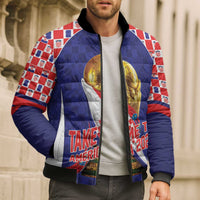 Croatia World Football Personalized Bomber Puffer Jacket Vatreni Take Me To America 2026 Blue