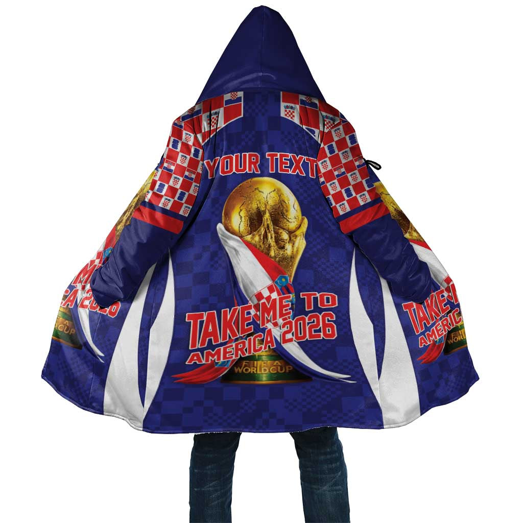 Croatia World Football Personalized Cloak Vatreni Take Me To America 2026 Blue