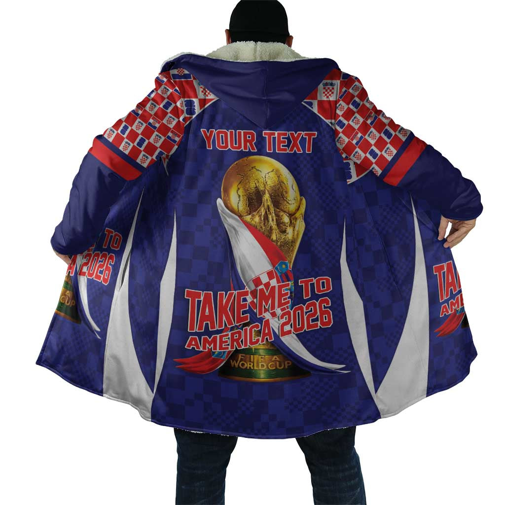 Croatia World Football Personalized Cloak Vatreni Take Me To America 2026 Blue