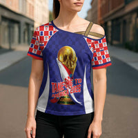 Croatia World Football Personalized Cross Shoulder Shirt Vatreni Take Me To America 2026 Blue
