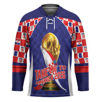 Croatia World Football Personalized Hockey Jersey Vatreni Take Me To America 2026 Blue