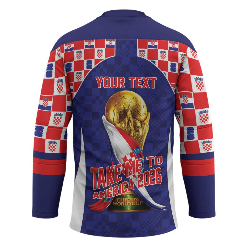 Croatia World Football Personalized Hockey Jersey Vatreni Take Me To America 2026 Blue