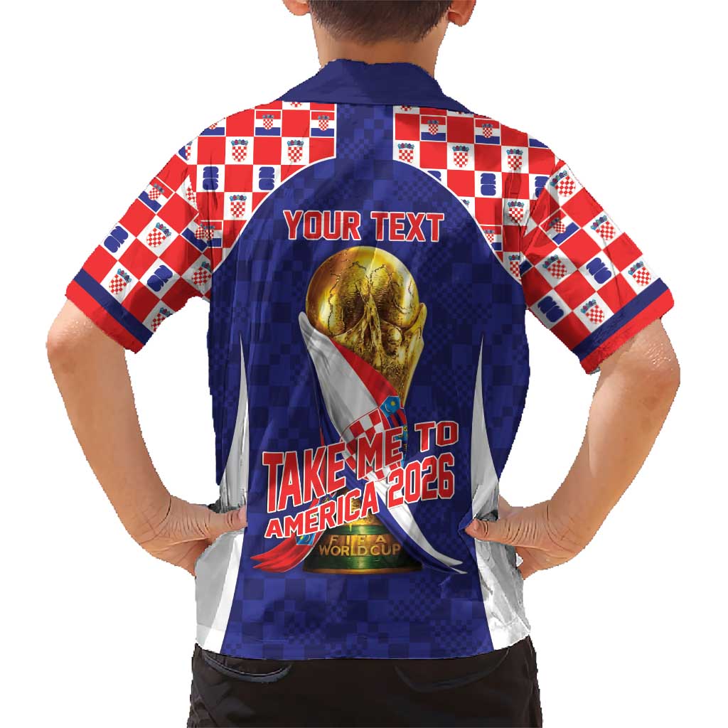Croatia World Football Personalized Kid Hawaiian Shirt Vatreni Take Me To America 2026 Blue