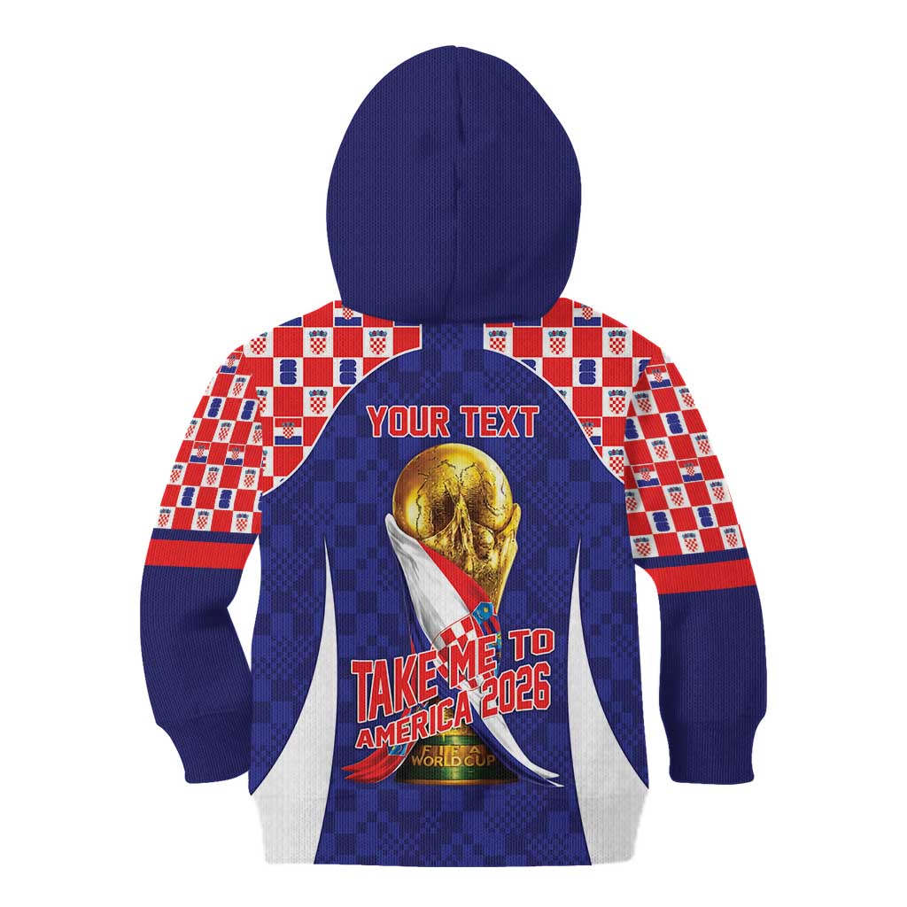 Croatia World Football Personalized Kid Hoodie Vatreni Take Me To America 2026 Blue