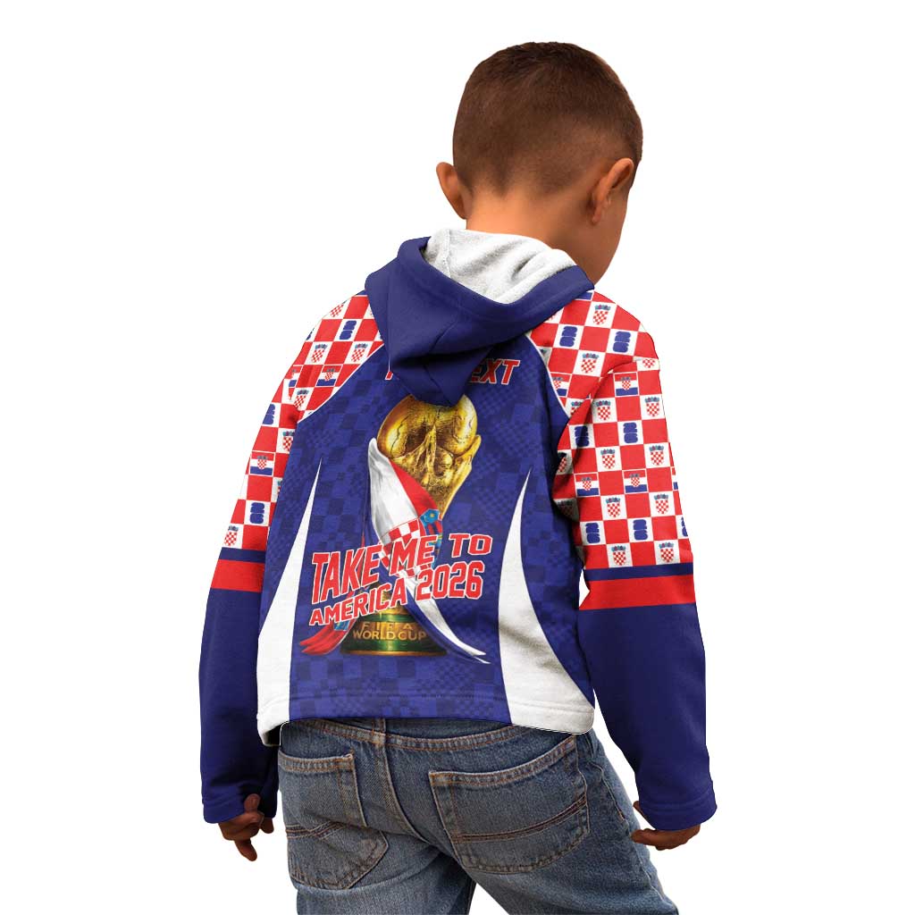 Croatia World Football Personalized Kid Hoodie Vatreni Take Me To America 2026 Blue