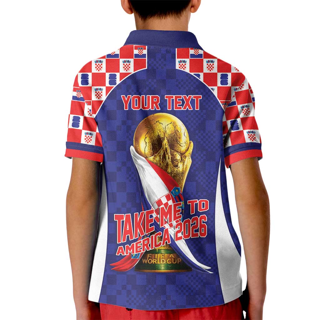 Croatia World Football Personalized Kid Polo Shirt Vatreni Take Me To America 2026 Blue