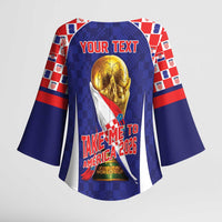 Croatia World Football Personalized Kimono Sleeve Blouse Vatreni Take Me To America 2026 Blue