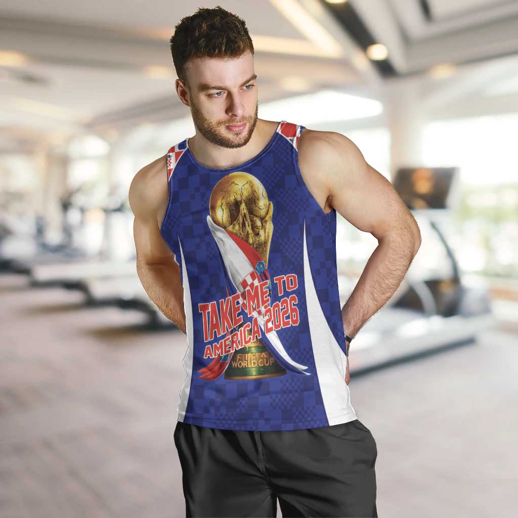 Croatia World Football Personalized Men Tank Top Vatreni Take Me To America 2026 Blue