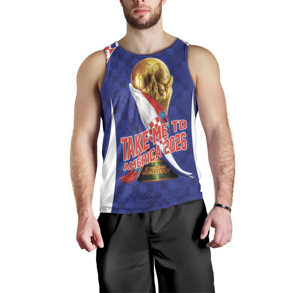 Croatia World Football Personalized Men Tank Top Vatreni Take Me To America 2026 Blue