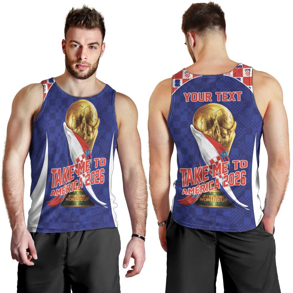 Croatia World Football Personalized Men Tank Top Vatreni Take Me To America 2026 Blue