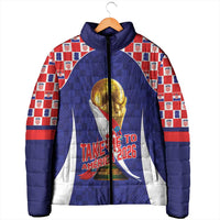 Croatia World Football Personalized Padded Jacket Vatreni Take Me To America 2026 Blue