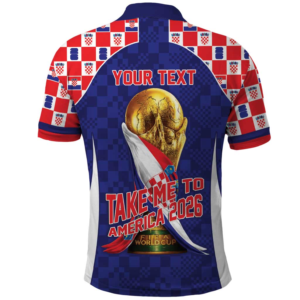 Croatia World Football Personalized Polo Shirt Vatreni Take Me To America 2026 Blue