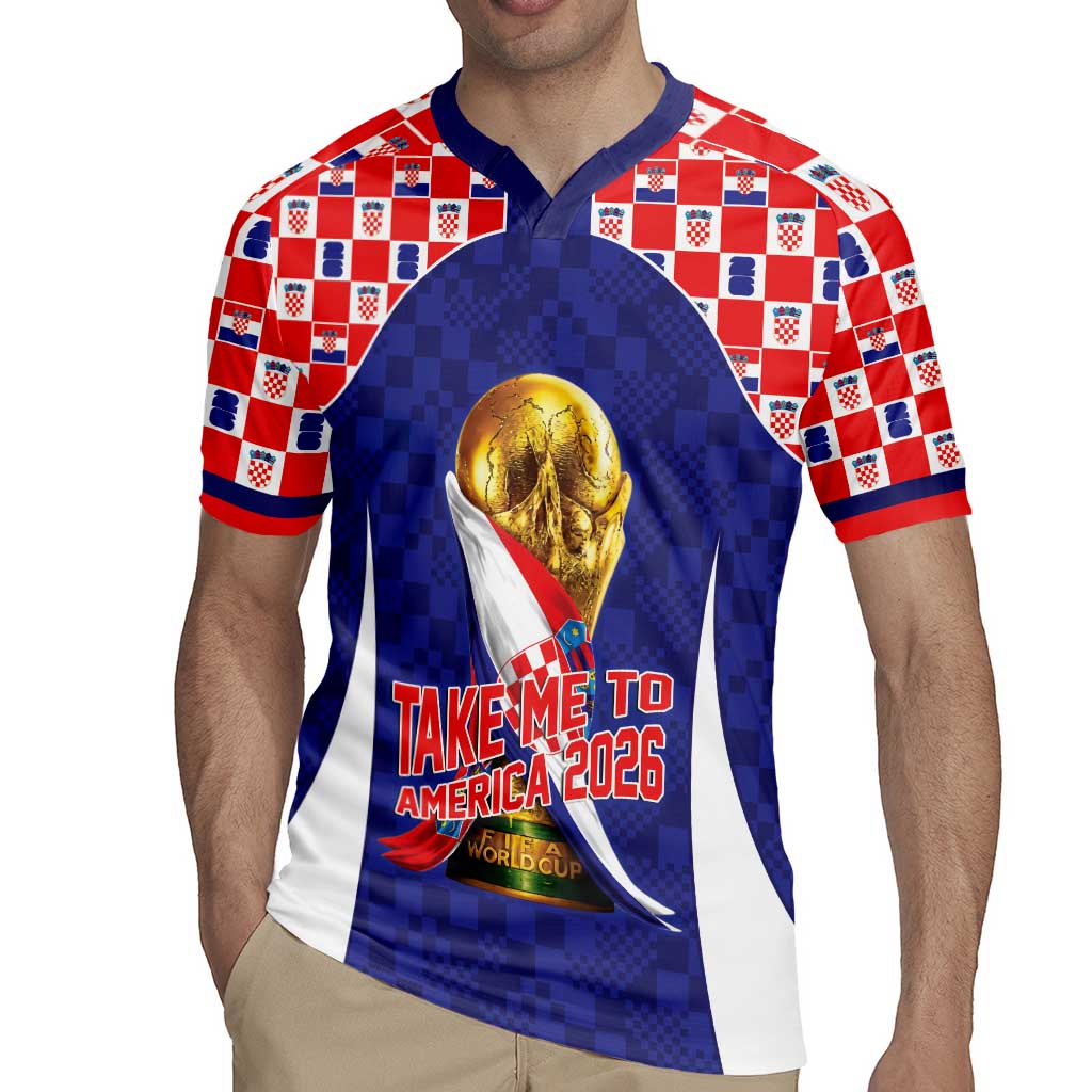 Croatia World Football Personalized Rugby Jersey Vatreni Take Me To America 2026 Blue