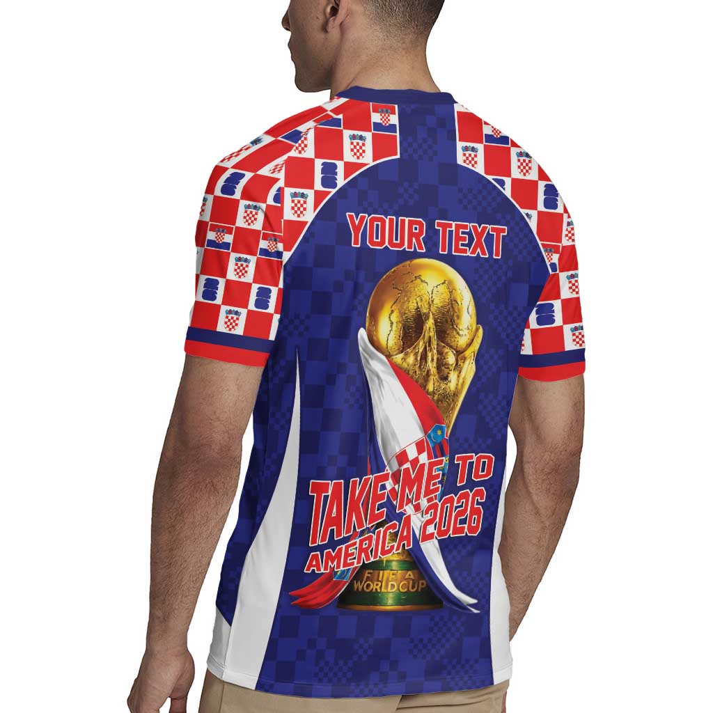 Croatia World Football Personalized Rugby Jersey Vatreni Take Me To America 2026 Blue