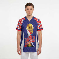 Croatia World Football Personalized Scrub Top Vatreni Take Me To America 2026 Blue