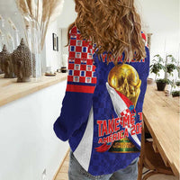 Croatia World Football Personalized Women Casual Shirt Vatreni Take Me To America 2026 Blue