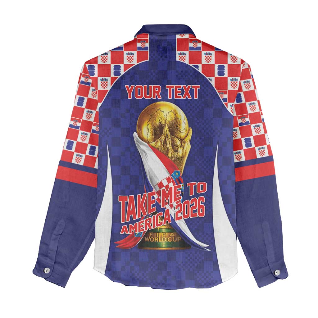 Croatia World Football Personalized Women Casual Shirt Vatreni Take Me To America 2026 Blue