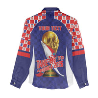 Croatia World Football Personalized Women Casual Shirt Vatreni Take Me To America 2026 Blue