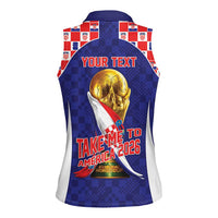 Croatia World Football Personalized Women Sleeveless Polo Shirt Vatreni Take Me To America 2026 Blue