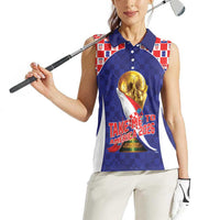 Croatia World Football Personalized Women Sleeveless Polo Shirt Vatreni Take Me To America 2026 Blue