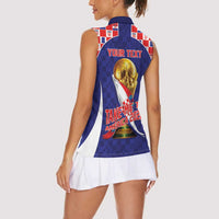 Croatia World Football Personalized Women Sleeveless Polo Shirt Vatreni Take Me To America 2026 Blue