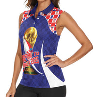 Croatia World Football Personalized Women Sleeveless Polo Shirt Vatreni Take Me To America 2026 Blue