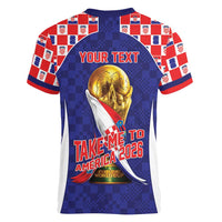 Croatia World Football Personalized Women V-Neck T-Shirt Vatreni Take Me To America 2026 Blue