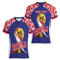 Croatia World Football Personalized Women V-Neck T-Shirt Vatreni Take Me To America 2026 Blue