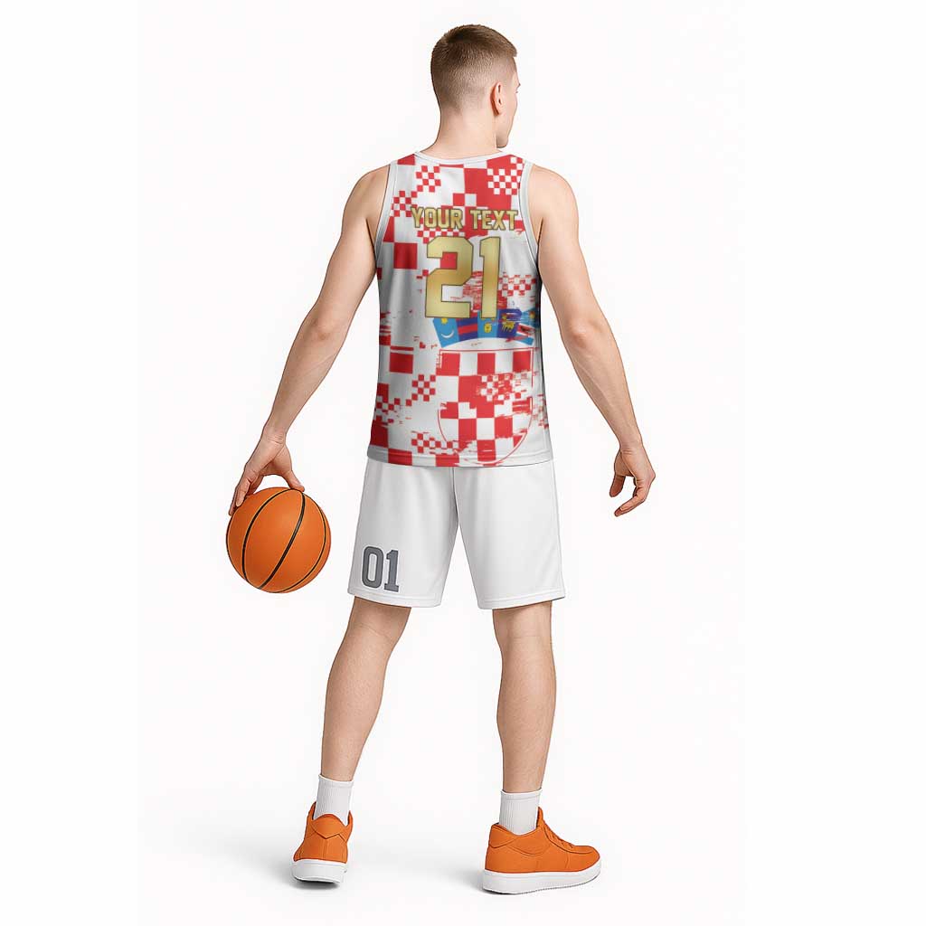 Croatia World Football Custom Basketball Jersey Vatreni Croatian Heritage