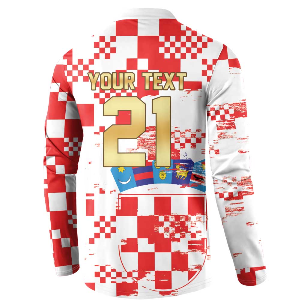 Croatia World Football Custom Button Sweatshirt Vatreni Croatian Heritage