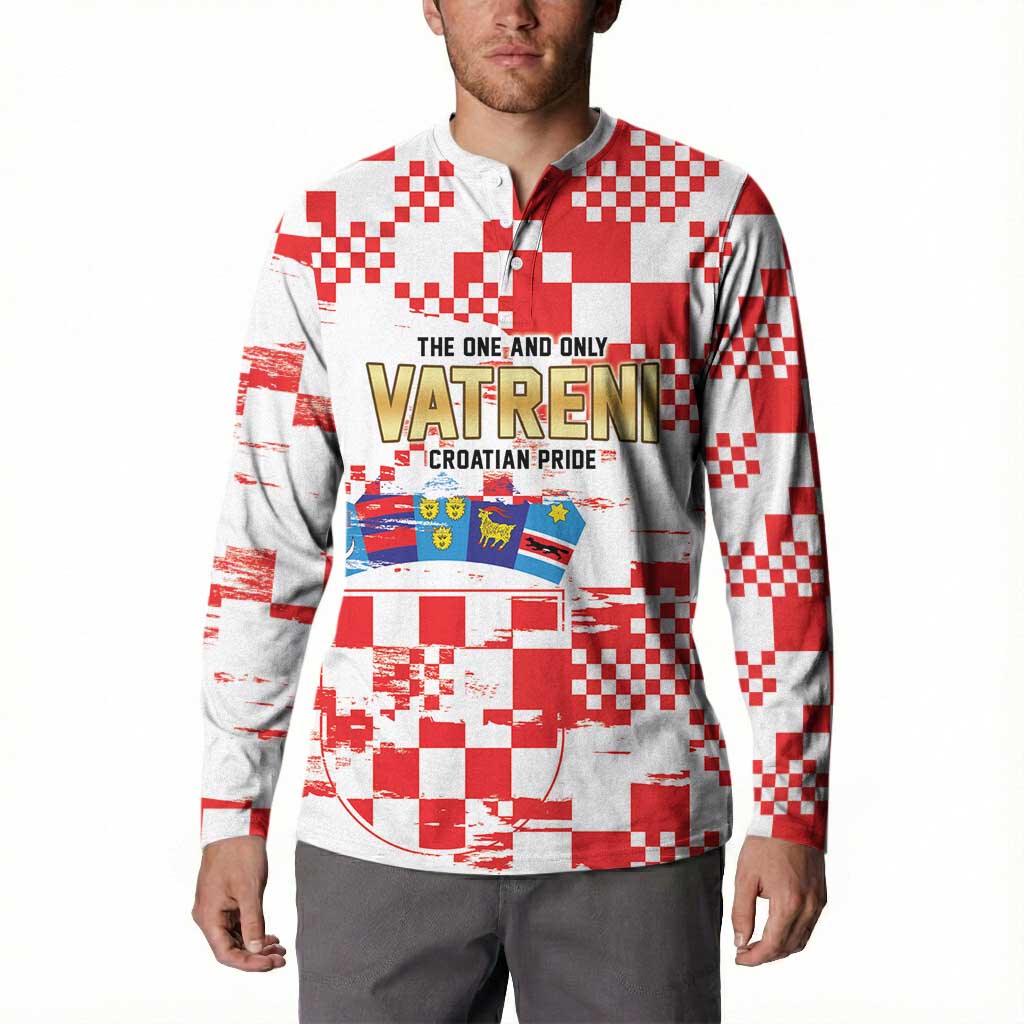Croatia World Football Custom Button Sweatshirt Vatreni Croatian Heritage