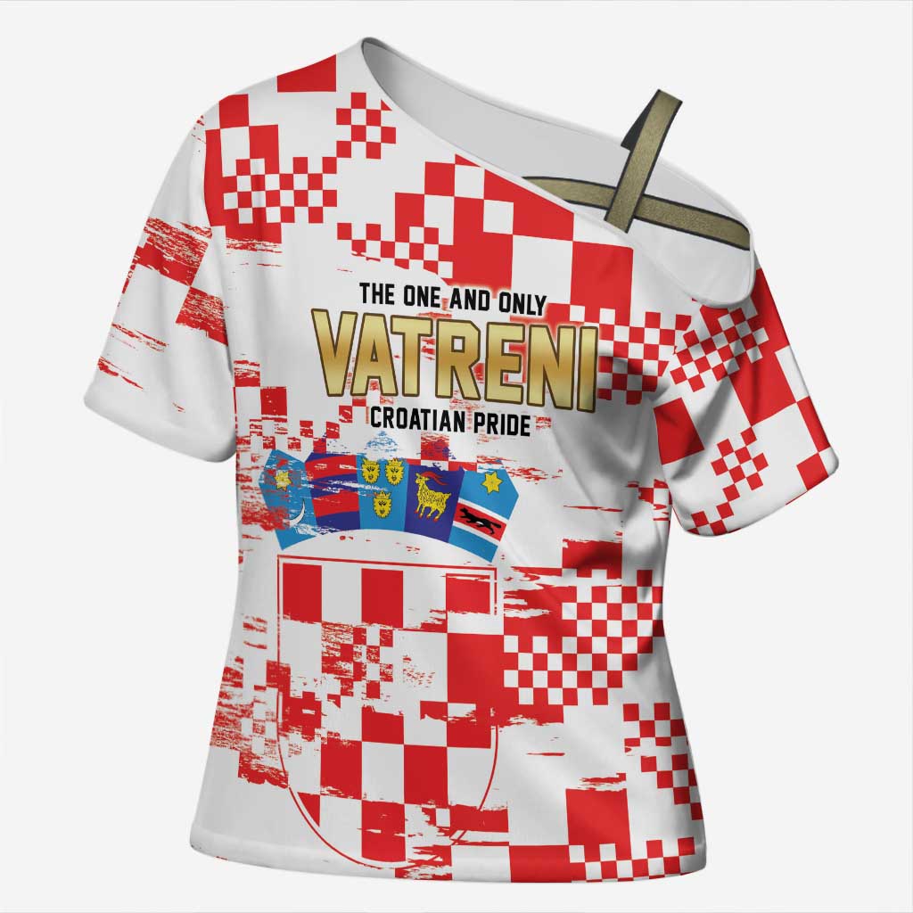 Croatia World Football Custom Cross Shoulder Shirt Vatreni Croatian Heritage
