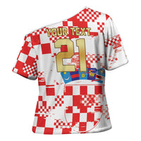 Croatia World Football Custom Cross Shoulder Shirt Vatreni Croatian Heritage