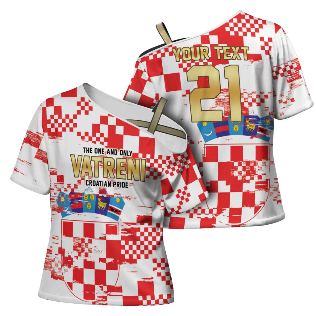 Croatia World Football Custom Cross Shoulder Shirt Vatreni Croatian Heritage