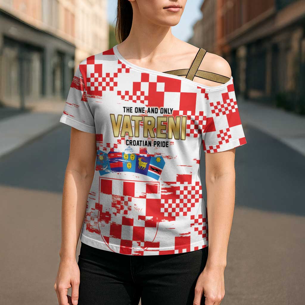 Croatia World Football Custom Cross Shoulder Shirt Vatreni Croatian Heritage