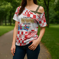 Croatia World Football Custom Cross Shoulder Shirt Vatreni Croatian Heritage