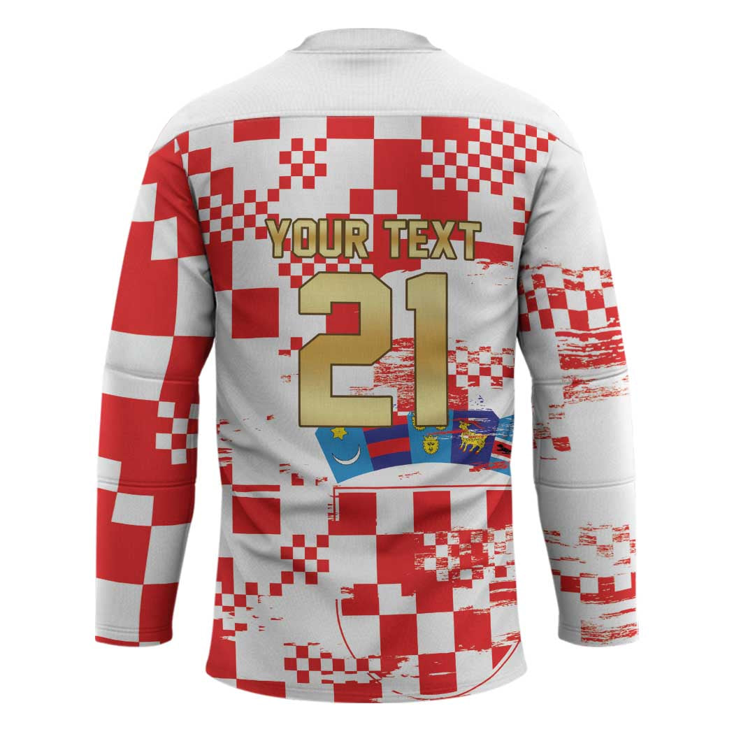 Croatia World Football Custom Hockey Jersey Vatreni Croatian Heritage
