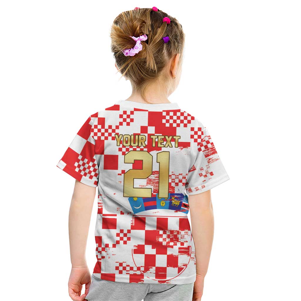 Croatia World Football Custom Kid T Shirt Vatreni Croatian Heritage