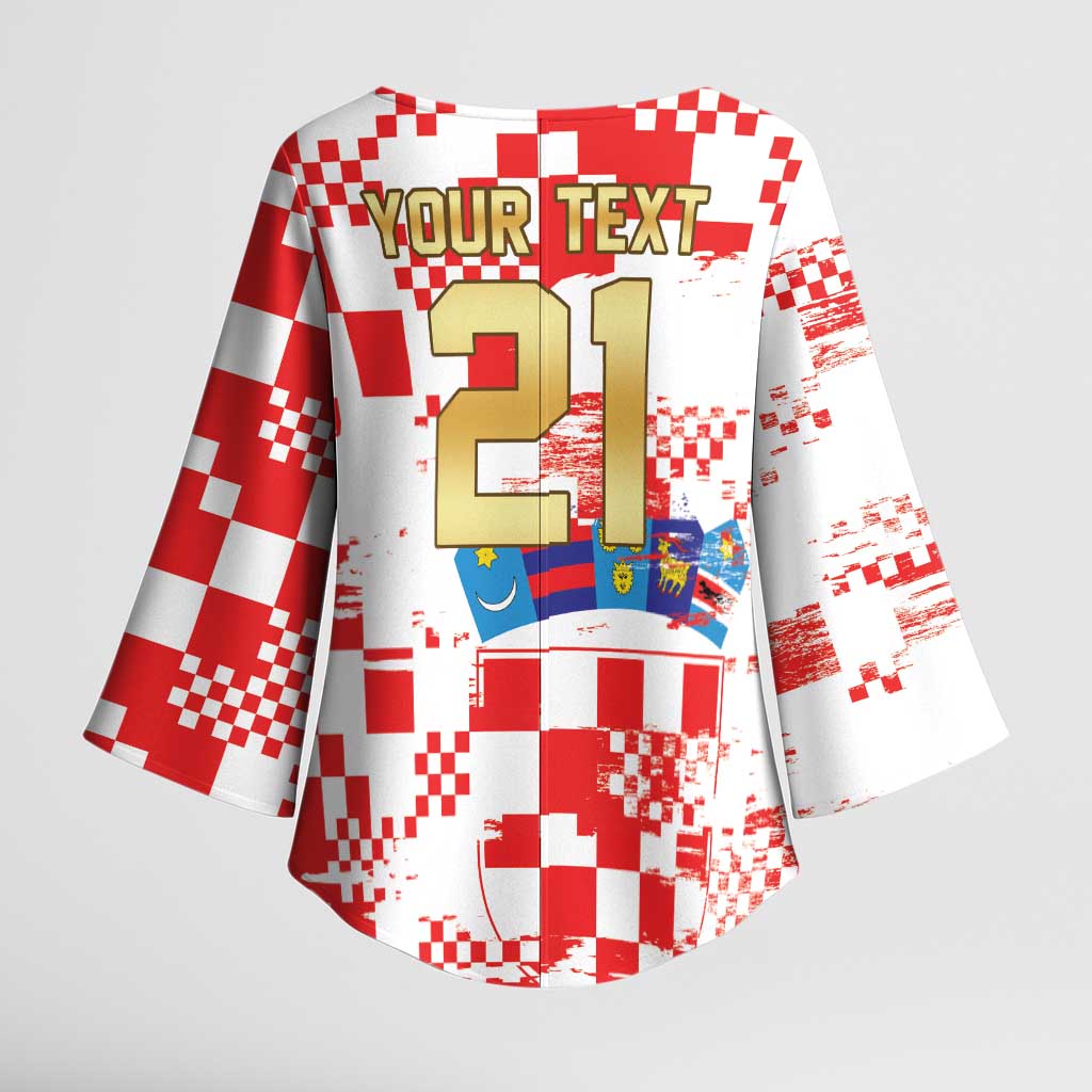 Croatia World Football Custom Kimono Sleeve Blouse Vatreni Croatian Heritage