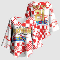 Croatia World Football Custom Kimono Sleeve Blouse Vatreni Croatian Heritage