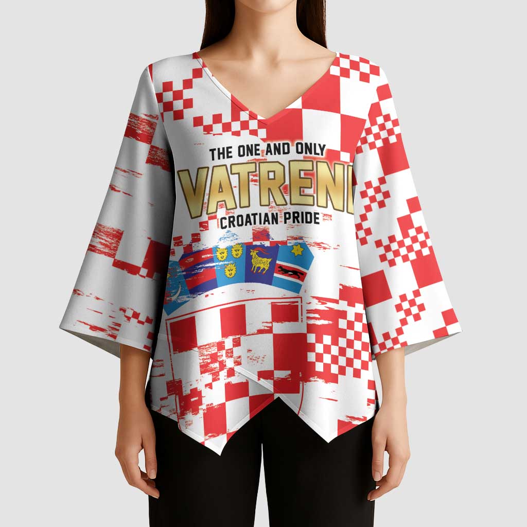 Croatia World Football Custom Kimono Sleeve Blouse Vatreni Croatian Heritage