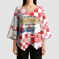 Croatia World Football Custom Kimono Sleeve Blouse Vatreni Croatian Heritage