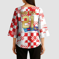Croatia World Football Custom Kimono Sleeve Blouse Vatreni Croatian Heritage
