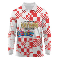 Croatia World Football Custom Long Sleeve Polo Shirt Vatreni Croatian Heritage