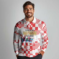 Croatia World Football Custom Long Sleeve Polo Shirt Vatreni Croatian Heritage
