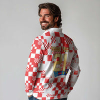 Croatia World Football Custom Long Sleeve Polo Shirt Vatreni Croatian Heritage