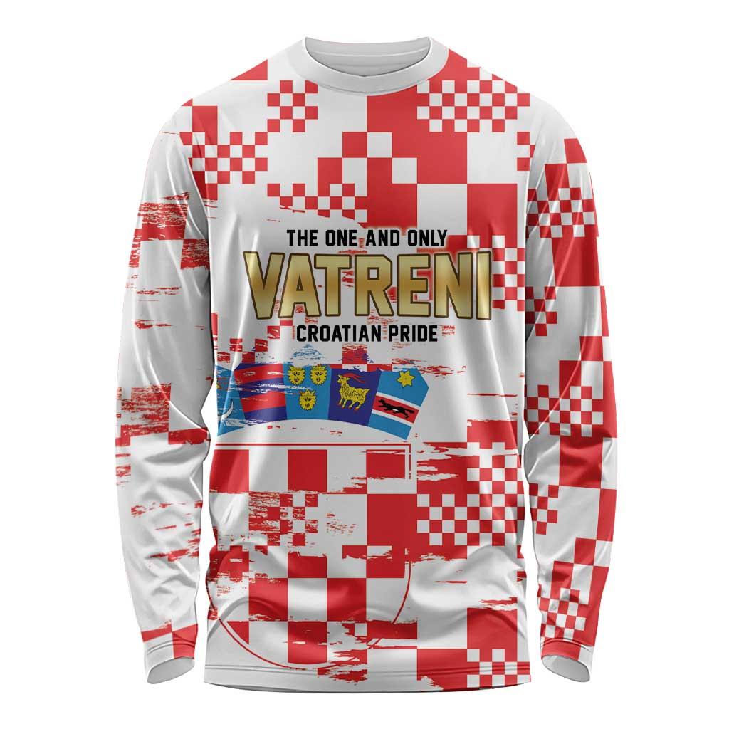 Croatia World Football Custom Long Sleeve Shirt Vatreni Croatian Heritage