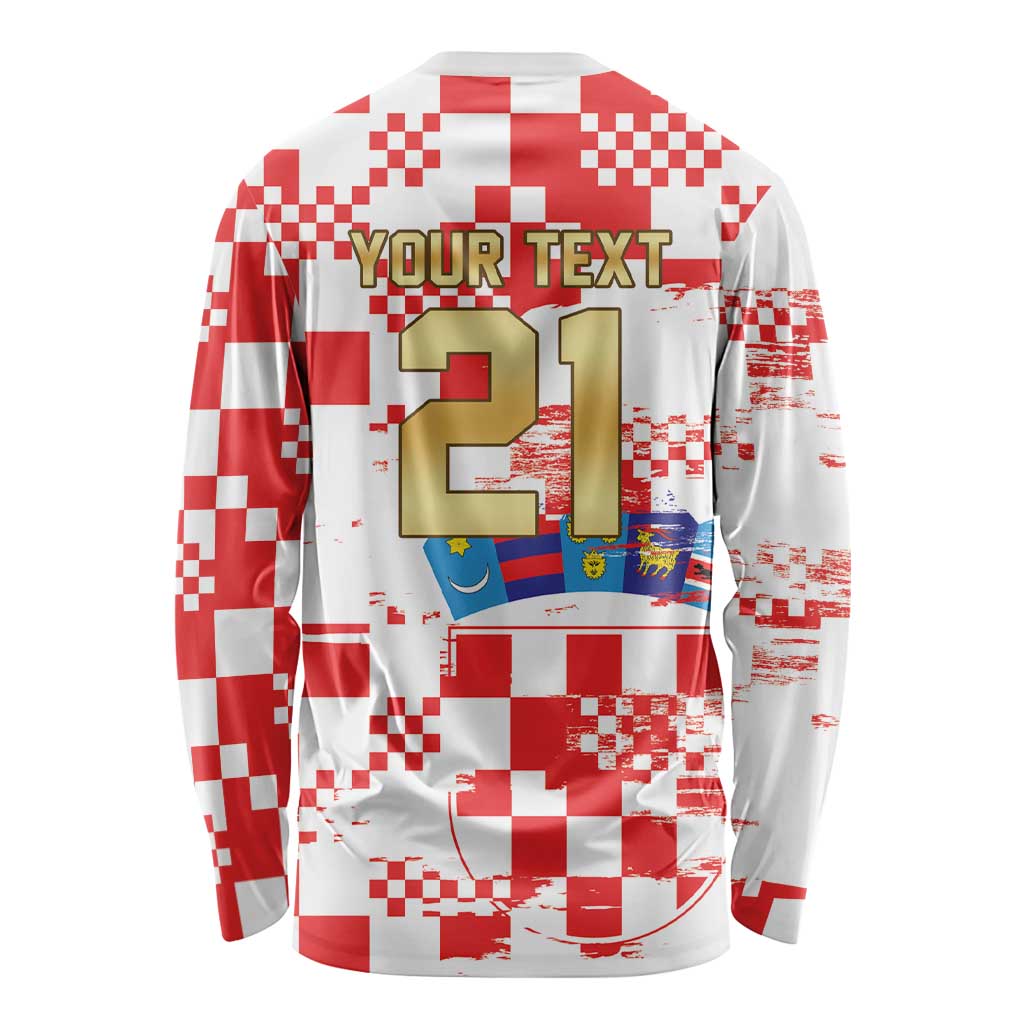 Croatia World Football Custom Long Sleeve Shirt Vatreni Croatian Heritage