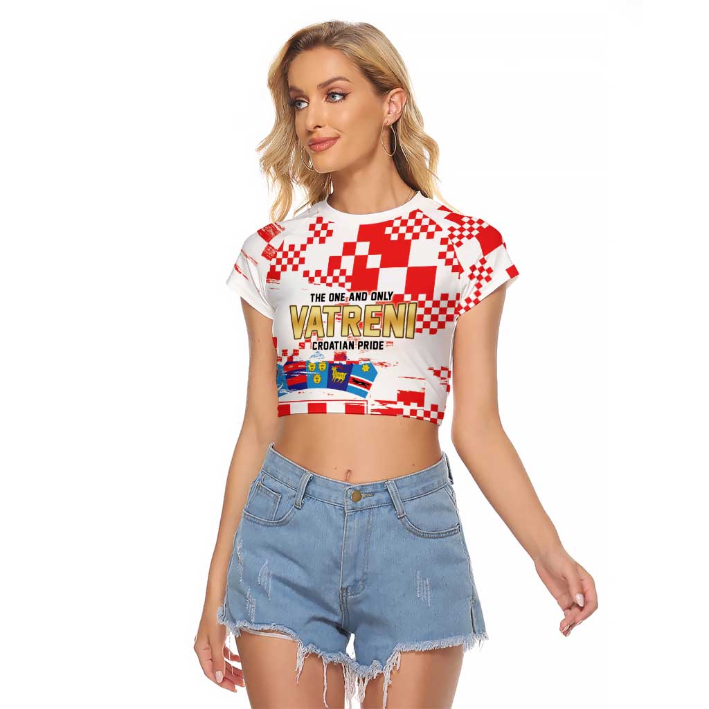 Croatia World Football Custom Raglan Cropped T Shirt Vatreni Croatian Heritage
